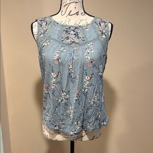 Floral Sleeveless Top - Blue